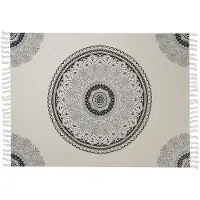 Beliani Couverture Berhampore Coton 130 X 180 Cm Beige