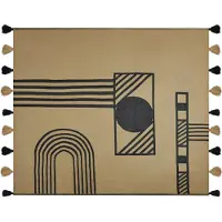 Beliani Couverture Thaprek Tissu 130 X 170 Cm Beige