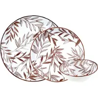 Berghoff Bambum service Fondo 12 pièces en porcelaine blanc/rouge, Ø24/Ø21/Ø14 cm