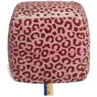 Doing Goods Pouf léopard rose petit