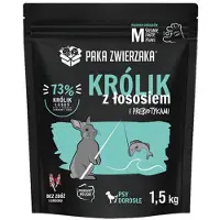 Paka Zwierzaka Seventh Heaven M Nourriture sèche avec lapin et saumon pour chiens adultes de taille moyenne et grande 1,5kg