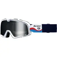 100% Barstow Lucien, lunettes miroirs ,Blanc/Noir/Bleu/Rouge Argent Réfléchissant