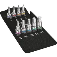 Wera 8740 C HF Zyklop Jeu De Douilles À Embout À Six Pans Creux Avec Fonction De Retenue - (Jeu De 9pcs)