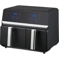 Nexxt Double Airfryer XXL Digital - Friteuse à air chaud avec écran tactile - Capacité 5,5 + 3,5 litres - 8 programmes de cuisson - Noir