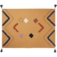Beliani Couverture Shimla Coton 130 X 180 Cm Orange