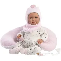 Llorens Mimi bébé poupée qui pleure avec coussin croissant, 42 cm