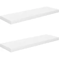vidaXL Étagère murale flottante 2 pcs Blanc brillant 80x23,5x3,8cm MDF