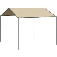 vidaXL Pavillon de jardin Beige 4x4 m Acier et tissu