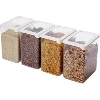 Orthex Boîtes de rangement écologiques 3,5 L - Lot de 4 - 20 % de plastique recyclé, avec couvercle, sans BPA, lavables au lave-vaisselle - Organisateur de cuisine empilable - 12,5 x 18 x 20 cm