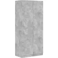 The Living Store Armoire gris béton 90x52x200 cm Bois composite