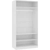 The Living Store Armoire blanche 100×50×200 cm Bois composite