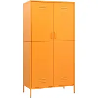 The Living Store Armoire jaune moutarde 90x50x180 cm Acier