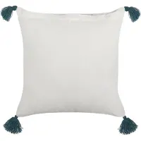 Beliani Coussin Rumex Coton 45 X 45 Cm Floral Impression En Bloc Bleu