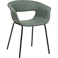 Beliani Jeu de 2 chaises de salle à manger vert foncé coussins d'assise en polyester pieds en métal salle à manger cuisine