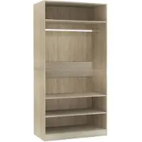 The Living Store Armoire Chêne Sonoma 100x50x200 cm Matériau dérivé du bois