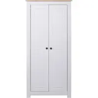 The Living Store Armoire blanche 80×50×171,5 cm Pin massif série Panama