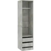 The Living Store Armoire à tiroirs gris béton 50x50x200cm Bois composite