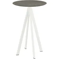 Veba Infinity - Table de bar, structure blanche + plateau HPL effet marbre Midnight Ø70 cm, 1 pièce