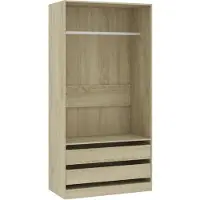 The Living Store Armoire Chêne Sonoma 100x50x200 cm Matériau dérivé du bois