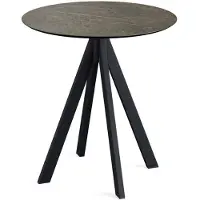 Essentials Infinity - Table de patio, structure noire + plateau HPL effet marbre Midnight, Ø70 cm, 1 pièce