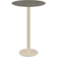 Essentials Table de bar Urban avec piètement couleur sable et plateau HPL effet marbre Midnight Ø70 cm, 1 pièce