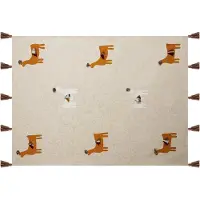 Beliani Couverture Khandwa Coton 130 X 180 Cm Beige