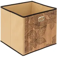 Northix Panier 31 x 31 cm « blackflora » en bambou couleur latte - 5 five simply smart