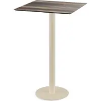 Veba Table de bar Urban avec structure couleur sable et plateau en stratifié haute pression (HPL) imitation bois tropical, 70 x 70 cm, 1 pièce