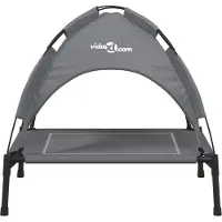 vidaXL Chaise longue pour chien avec toit Anthracite Tissu Oxford et acier