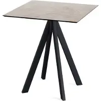 Essentials Infinity - Table de patio, structure noire + plateau HPL Moonstone, 70 x 70 cm, 1 pièce