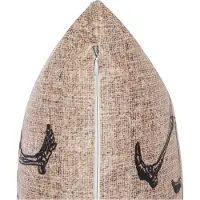 Beliani Lot de 2 coussins MORTESTI Velours 45 x 45 cm Abstrait Beige clair