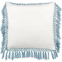 Beliani Coussin Pallida Coton 45 X 45 Cm Floral Impression En Bloc Bleu