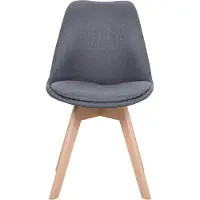 Beliani Lot de 2 chaises de salle à manger bleu foncé rembourrées Pieds en bois élégants Design moderne