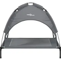 vidaXL Chaise longue pour chien avec toit Anthracite Tissu Oxford et acier