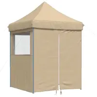 vidaXL Partytent Popup pliable avec 4 parois latérales Beige