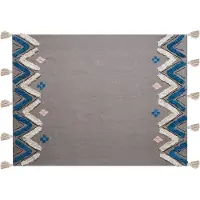 Beliani Couverture Kottayam Coton 130 X 180 Cm Gris
