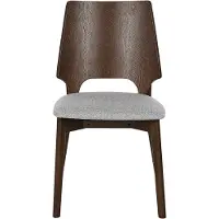 Beliani Lot de 2 chaises de salle à manger en bois foncé et aggloméré gris assise en polyester sans accoudoirs style rétro traditionnel