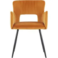 Beliani Ensemble de 2 chaises de salle à manger Velour Orange Sanilac Lumarko
