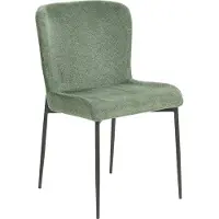 Beliani Ensemble de 2 chaises de salle à manger vertes, revêtement en polyester tricoté, pieds en métal, cuisine, salle à manger