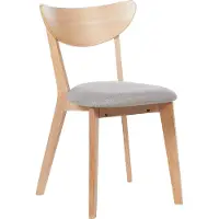 Beliani Lot de 2 chaises de salle à manger en bois clair et assise recouverte de caoutchouc gris design moderne et traditionnel
