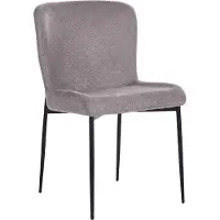 Beliani Chaise de salle à manger en tissu Set of 2 Dark Grey Ada Lumarko