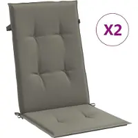 vidaXL Coussins de chaise à haut dossier 2 pcs. Melange Gris foncé 120x50x4 cm Tissu