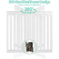 Costway Clôture pliable - 3 panneaux - 2 pieds de support - 50 x 89 cm - blanc