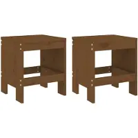 vidaXL Tabouret de jardin 2 pcs. Marron miel 40x36x45 cm Pin massif