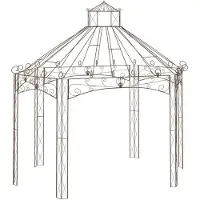 vidaXL Pavillon de jardin marron antique 400x258x378 cm fer