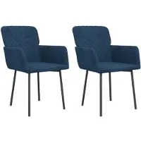 vidaXL Chaise de salle à manger 2 pcs. Bleu velours