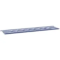 vidaXL Coussin de banc de jardin rayures bleues et blanches 200x50x4cm