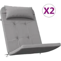 vidaXL Coussins de chaise adirondack lot de 2 gris tissu oxford