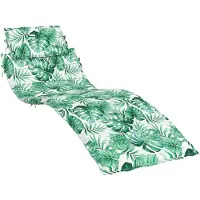 vidaXL Coussin pour chaise longue, motif de feuilles, tissu Oxford
