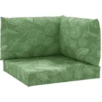 vidaXL Coussins de palette lot de 3 motif de feuilles tissu Oxford